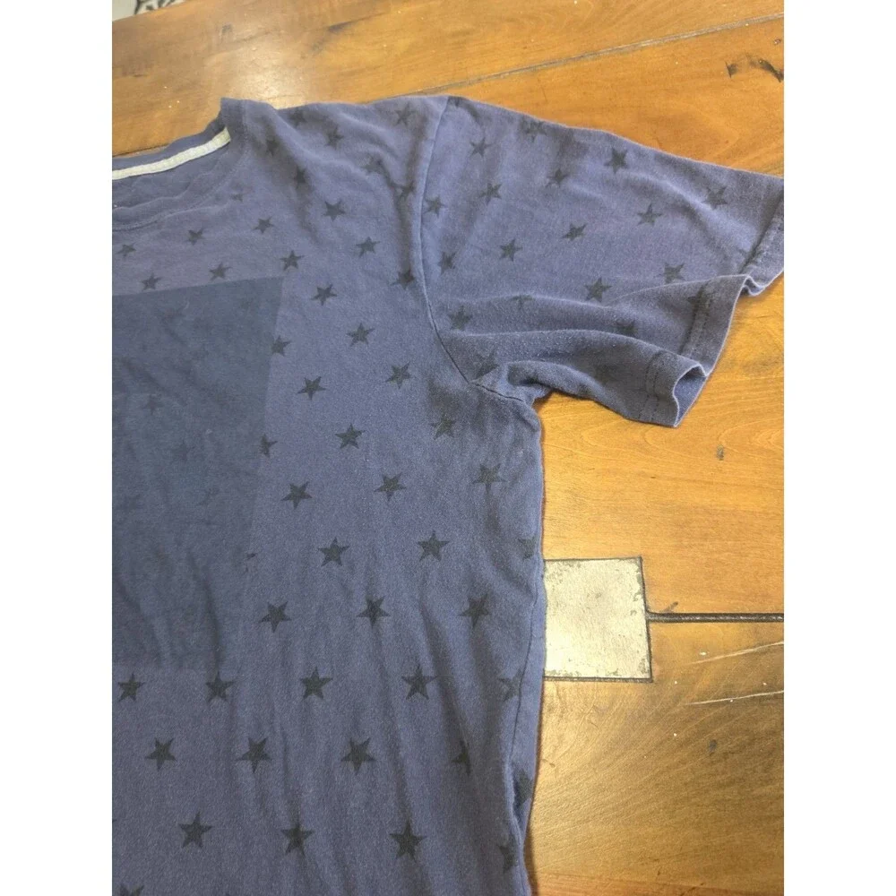 The North Face Graphic Star Print T-Shirt Men's L Blue USA American Flag Patch